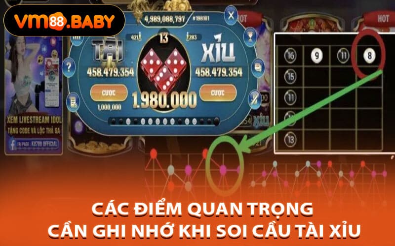Các điểm quan trọng cần ghi nhớ khi soi cầu tài xỉu